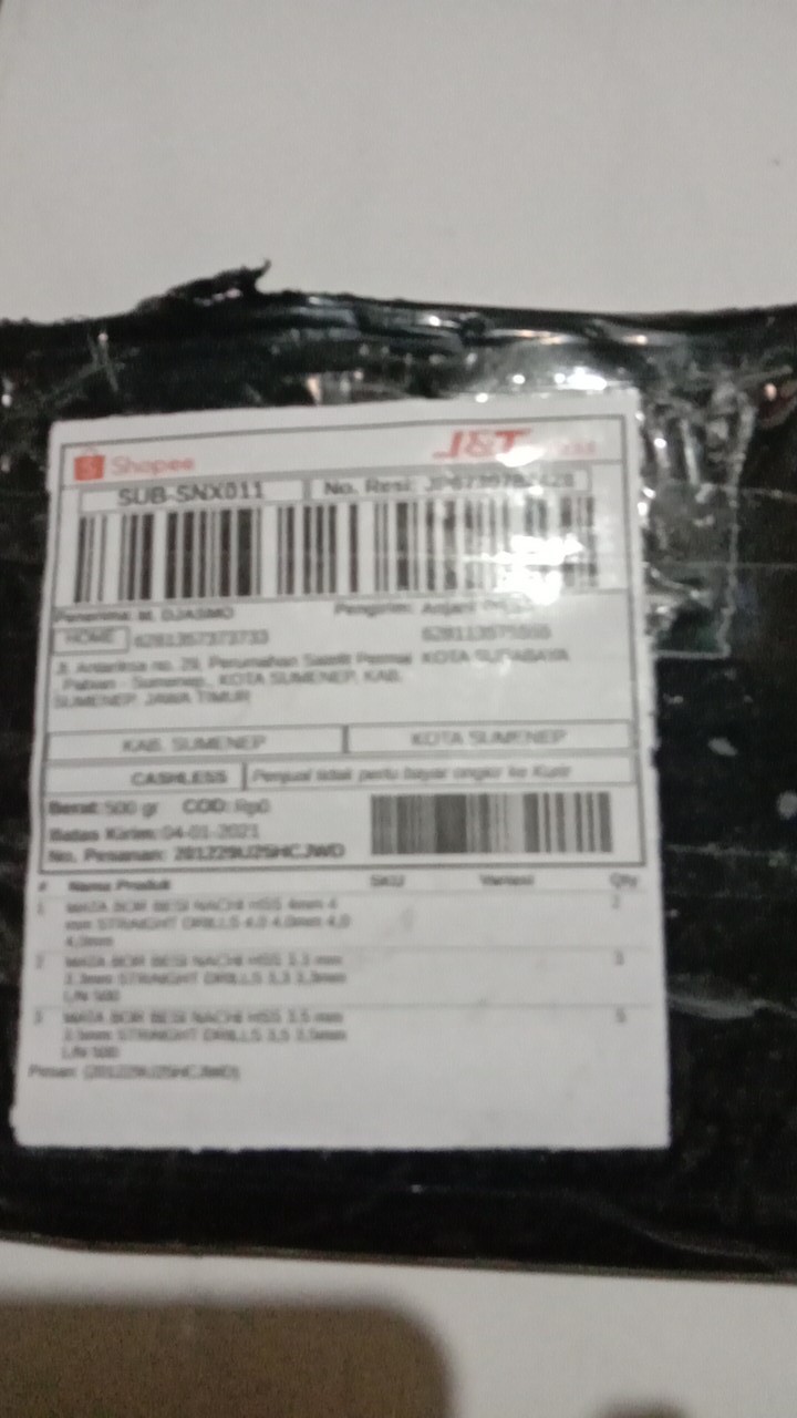 Mata Bor Besi Nachi Hss 3.3 Mm 3.3mm Straight Drills 3,3 3,3mm L/n 500