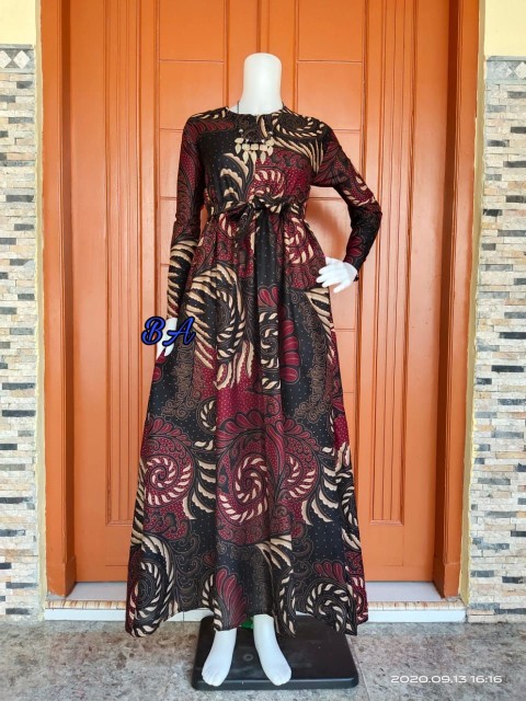 Gamis Batik Syari Terbaru Allsize Bercorak