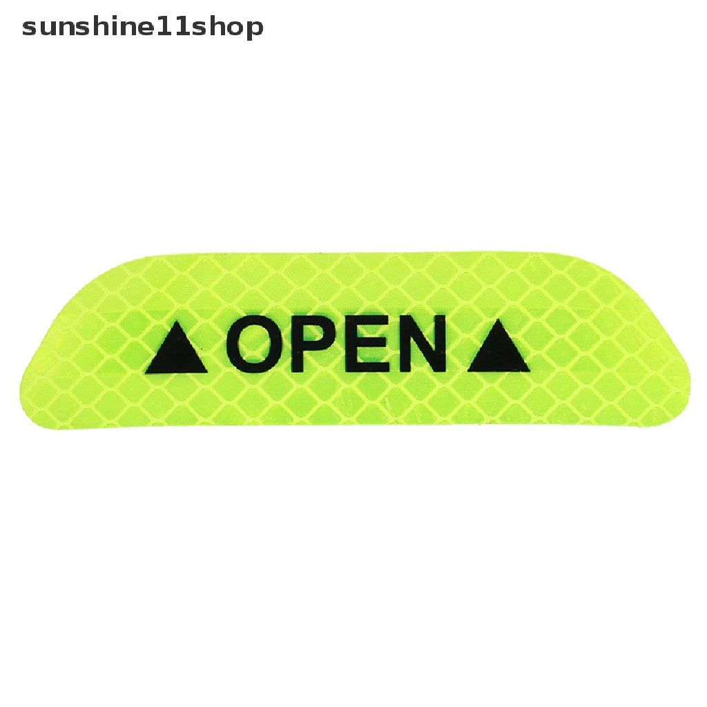 Sho 4pcs Stiker tape Reflektor Warna Hijau Fluorescent Untuk Pintu Mobil