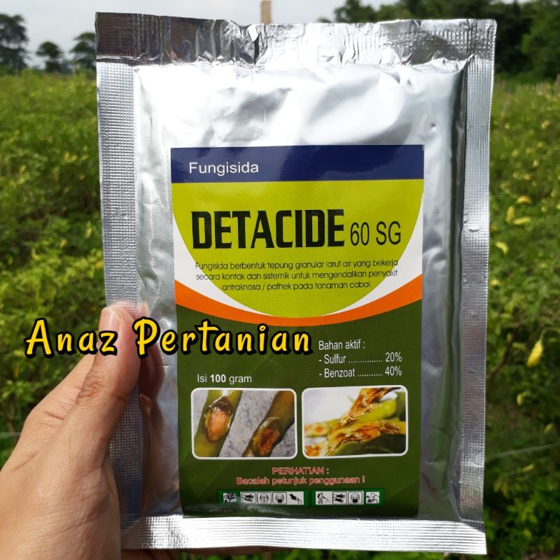Fungisida DETACIDE 60 SG 100 Gram Pengendali Pathek Cabai
