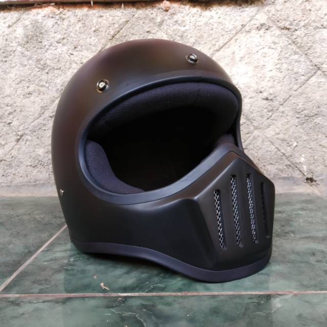Helm cakil custom hitam doff classic vintage Shopee Helm cakil custom hitam doff classic vintage Shopee