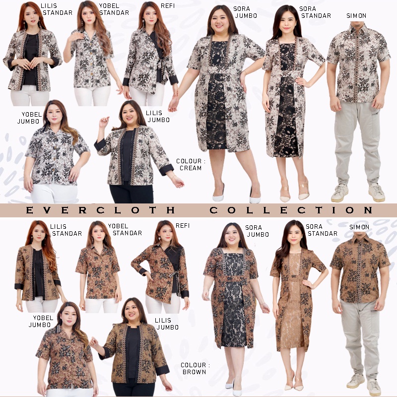 Evercloth Yobel Atasan Batik Wanita Kemeja Batik Perempuan Baju Batik Couple Modern / 288 MIX