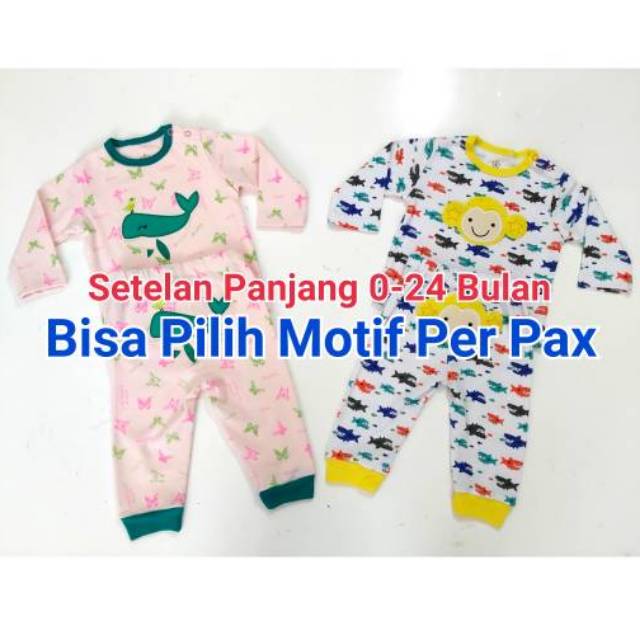 Setelan bayi atasan panjang celana panjang  Bluefly KODE H/setelan set bayi