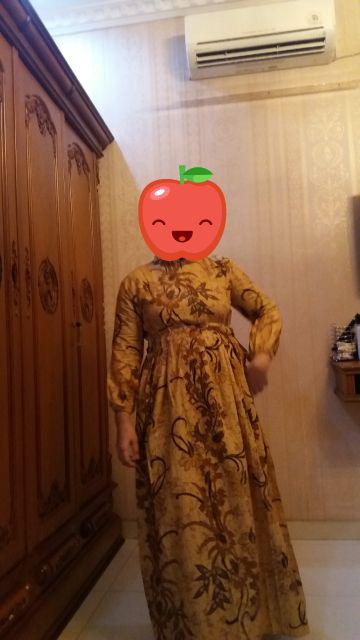 Gamis Batik Sogan Size Standar Dan Jumbo Katun Mataram Primisima Adem Murah