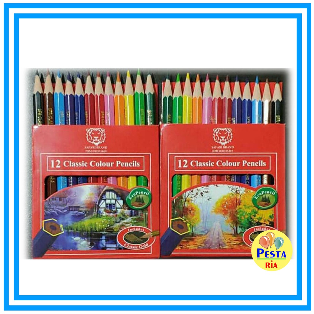 

Murah !! 1SET Pensil warna safari, pensil warna isi 12pcs, pensil mewarnai,color pencil