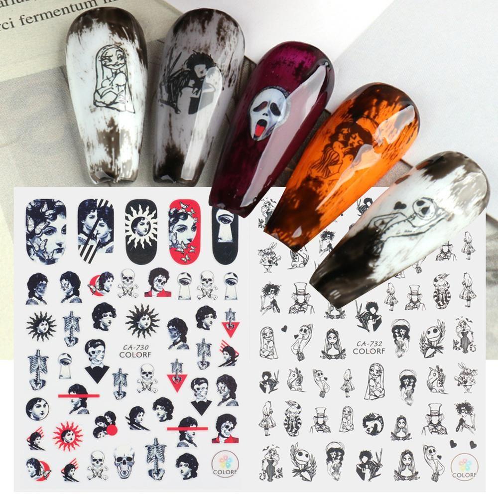 Stiker Kuku Motif Kulit Ular Untuk Manicure