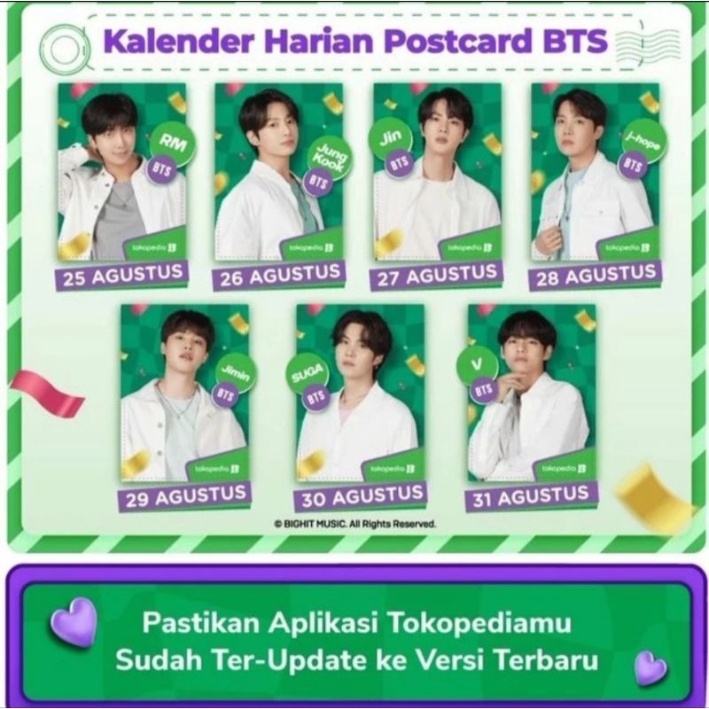 POSTCARD SUGA BTS TOKO HIJAU