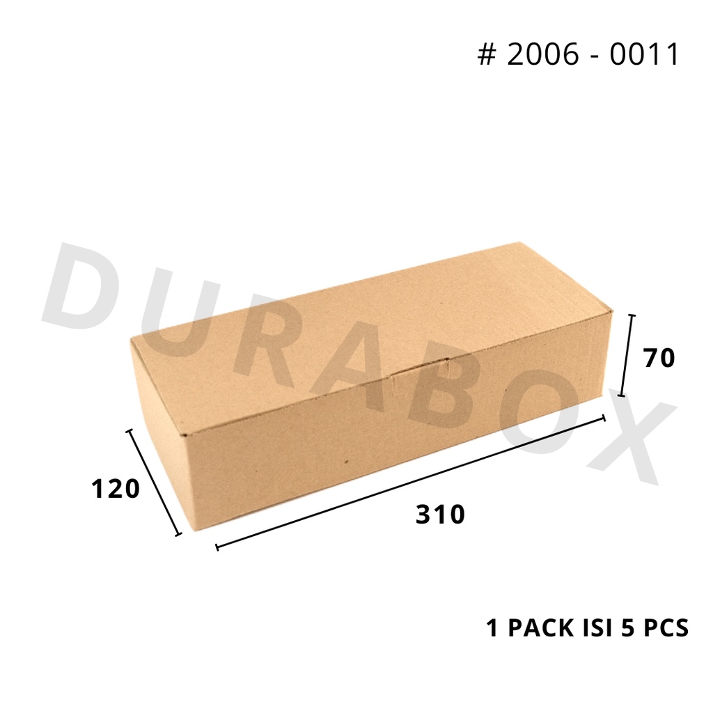 

31 x 12 x 7 cm MAILER | KARDUS / KARTON BOX CORRUGATED - KEMASAN / PACKAGING / PACKING MAKANAN | #2006-0011