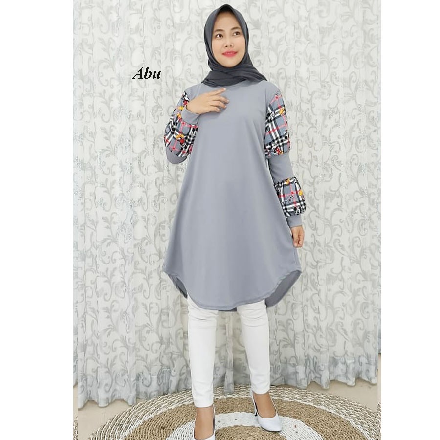 TUNIK BLOOMY LENGAN BALON DRESS MELAR BAWAH CARLINA
