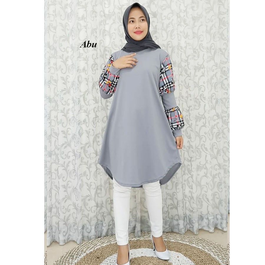 TUNIK BLOOMY LENGAN BALON DRESS MELAR BAWAH GL FASHION