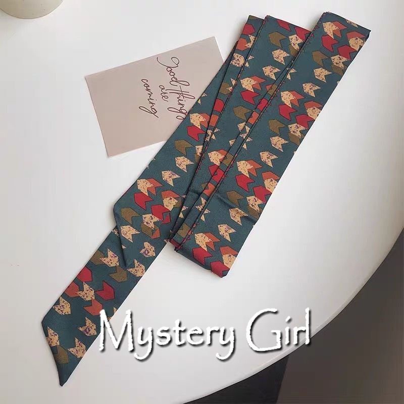 Mysterygirl -Jedai Rambut Syal Mini Scarf Twilly, Scarf Leher, Scarf Tas, Bahan High Grade Silk Ikat rambutI Motif Bunga