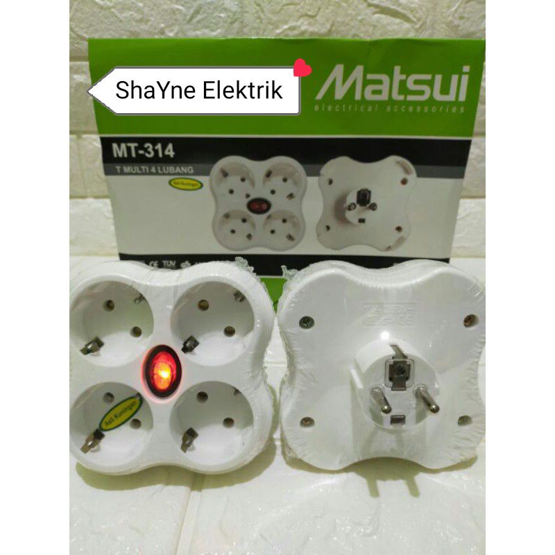 T MULTI COLOKAN LISTRIK LUBANG 4 / STOP KONTAK OUT BOW 4 IN 1 SWITCH MATSUI MT ~ 314