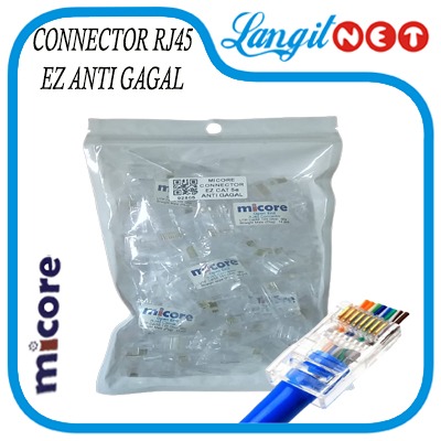 MICORE CONNECTOR EZ RJ 45 CAT 5e ANTI GAGAL ISI 50