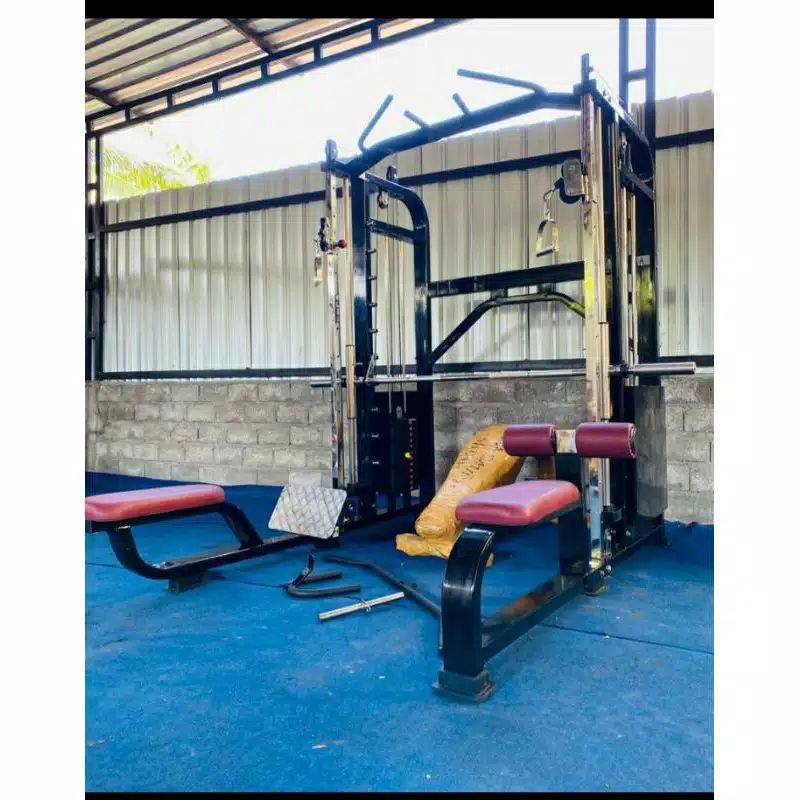 ALAT FITNESS SMITH MACHINE MULTIFUNGSI LAT PULL DOWN ROWING