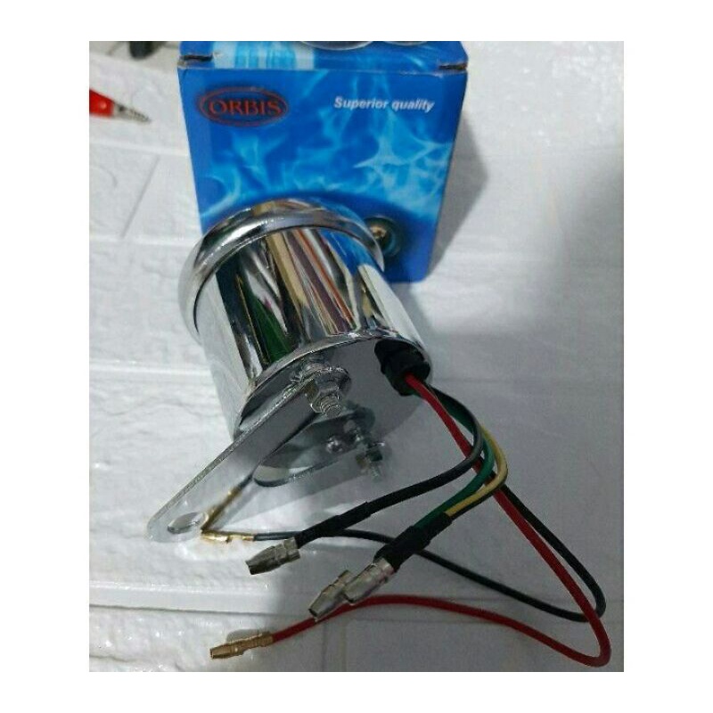 Spidometer Rpm Jarum LED Universal Motor/Universal Mobil Crome Diameter Bulat 7