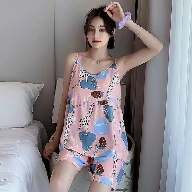 SET BAJU TIDUR WANITA + CELANA KARAKTER LUCU SATIN SNC-SNC PINK JRPAH BERRY