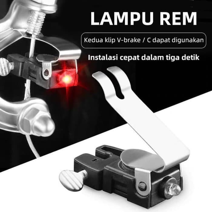 Lampu Rem Sepeda V Mini Waterproof - Black