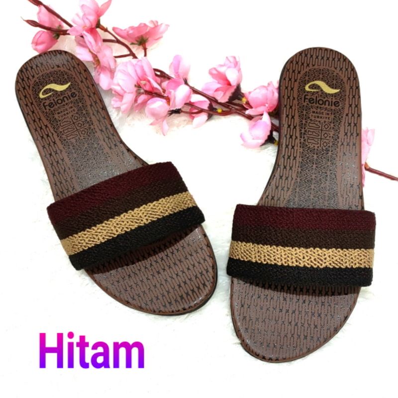 sandal wanita murah selop ( Felonie MRA 01 4 warna + DH 02 ) turki rajut terbaru