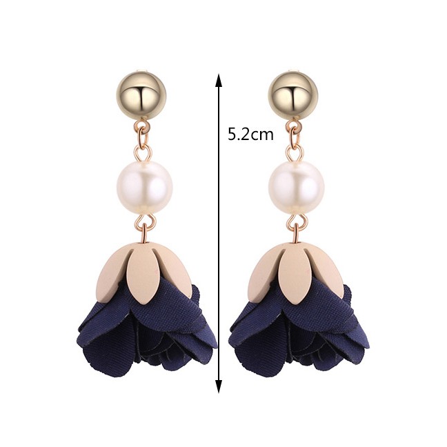 LRC Anting Tusuk Fashion Flower Shape Decorated Earrings