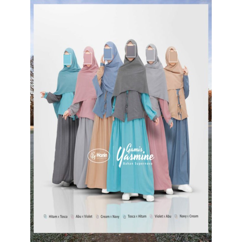 Gamis Dewasa Yasmin Dress Bahan Supernova Ori By Hanin Collection