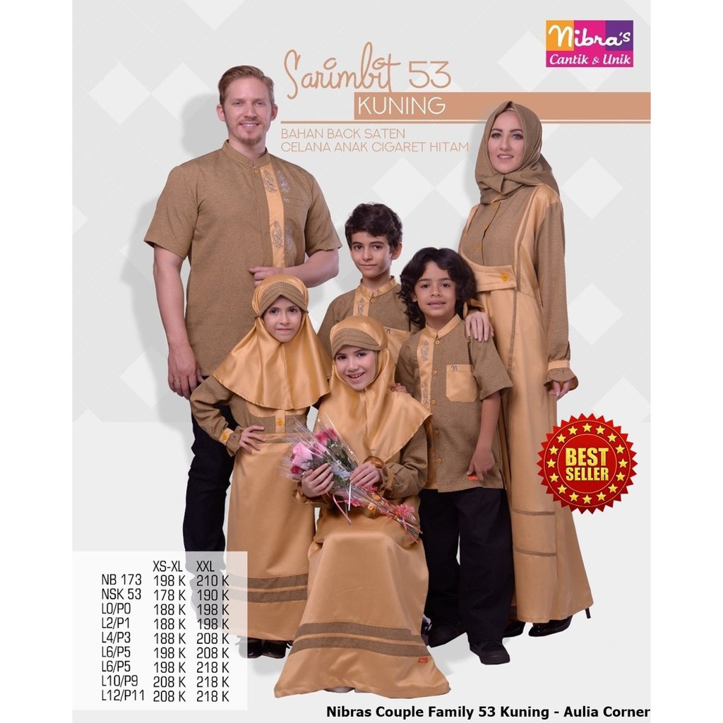 GROSIR TERMURAH Couple Family Nibras Couple Family 53 Kuning Baju