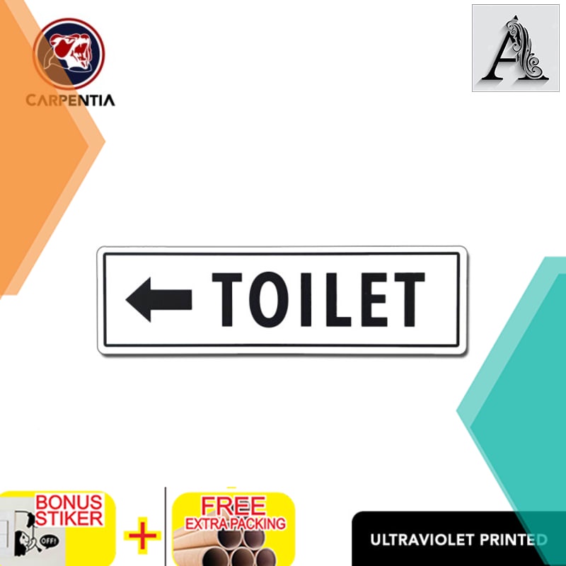 

Terlaris Acrylic Sign TOILET / Label Dinding Akrilik 24x7 cm / A - Putih