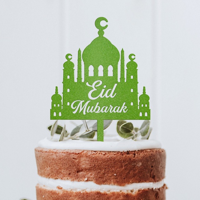 

Eid Mubarak dan selamat idul fitri acrylic cake topper a