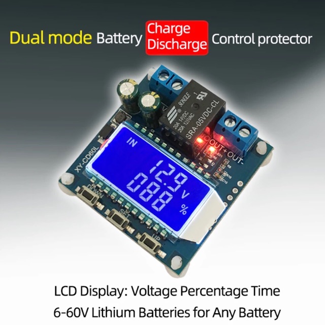 Charger Baterai 6-60V Lithium Power Off DC Perlindungan Undervoltage