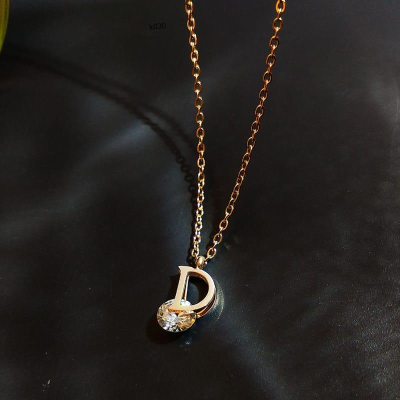 COD! kalung titanium D diamond anti karat import