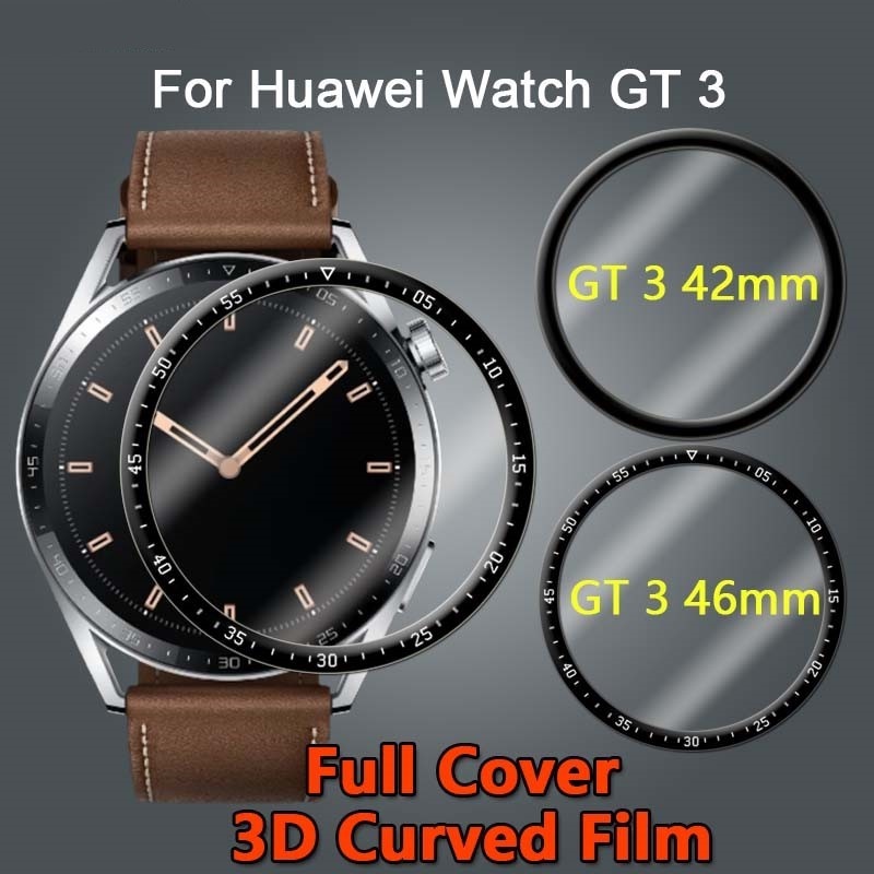 Pelindung Layar Smartwatch Huawei GT3 42MM / 46MM 3D Curved HD Anti Gores / Minyak / Sidik Jari