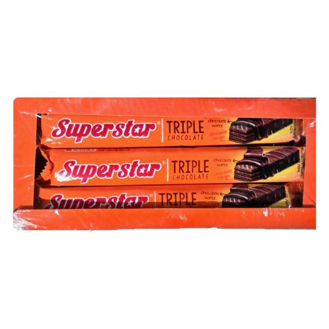 

Superstar Triple chocolate COklat wafer cokelat 1 box isi 12 Pcs