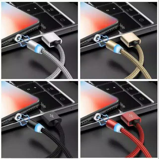 ANG Magnetic Charger Cable 3 in 1 Iph/lightning Micro Type-C USB Kabel Cas Magnet