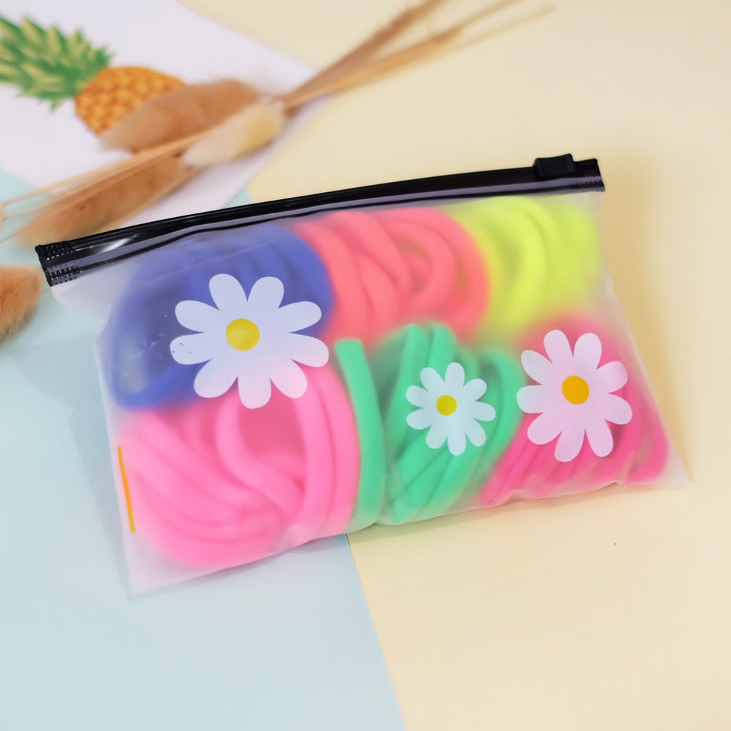 MURMURE.ID | 50 PCS KARET IKAT RAMBUT POLOS KOREA / KARET JEPANG SIMPLE ELEGAN / KUNCIR RAMBUT-3