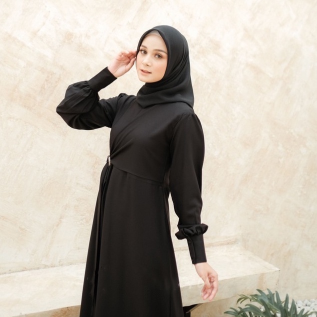 Raya Dress Gamis Wanita Syari Busana Muslim Terbaru Modern Maxi Lengan Balon Outfit Muslimah-3