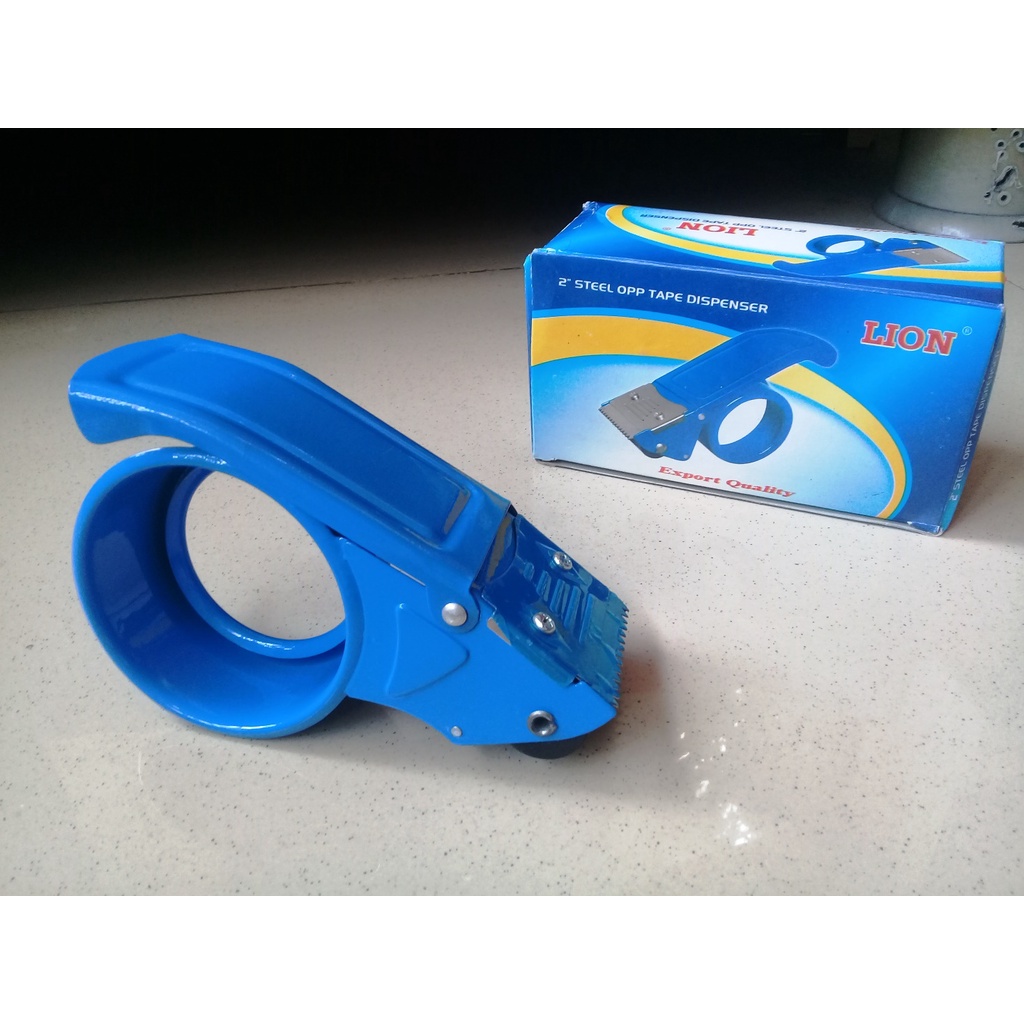 

Alat Potong Metal Besi Lakban Besar 2" Tape Cutter Dispenser - Lion