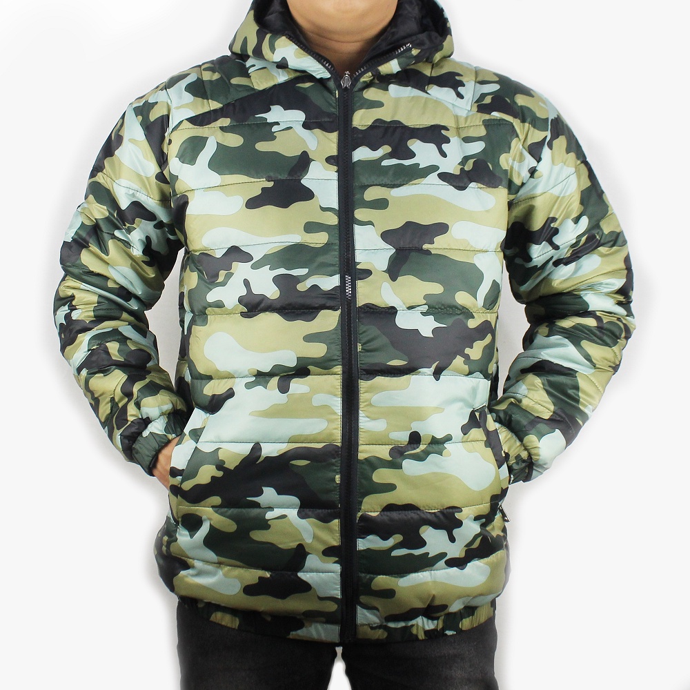 JAKET PUFFER CAMO ARMY HIJAU 03 TEBAL PRIA - JAKET WINTER - JAKET PARASUT TEBAL PRIA - JAKET GUNUNG TEBAL - JAKET HIKING - MANTEL TEBAL