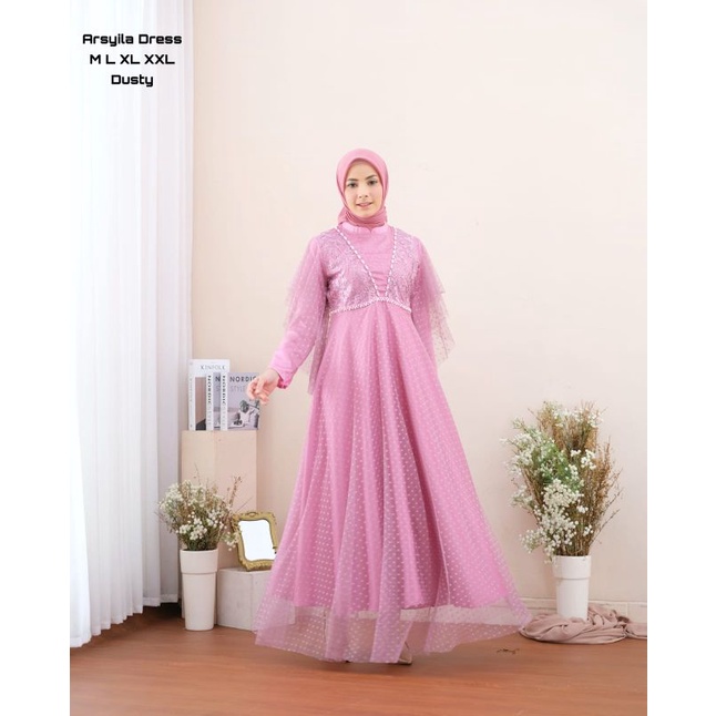 Permata_Olshop / Asyila Dress NF / Kebaya Gamis Pesta Mewah / Gamis Modern Bridesmaid / Kebaya Lamaran