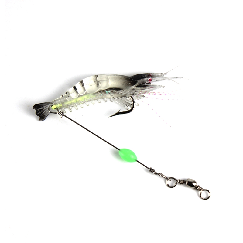 Shengyao 1Pcs Luminous Shrimp Bercahaya Udang Umpan Pancing 9cm/7g Fishing Lure Ikan Bass Wobbler Silikon Lembut Buatan Umpan Memancing Swimbait Tackle