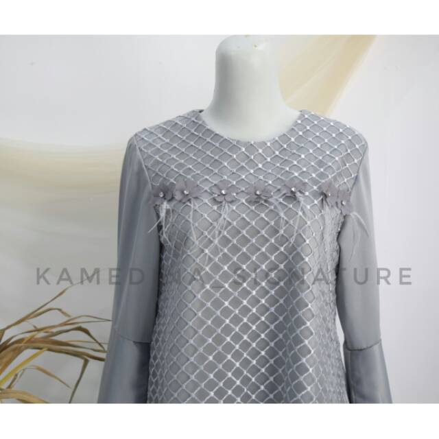 baju pesta mix tulle tunik broklat blouse atasan wanita