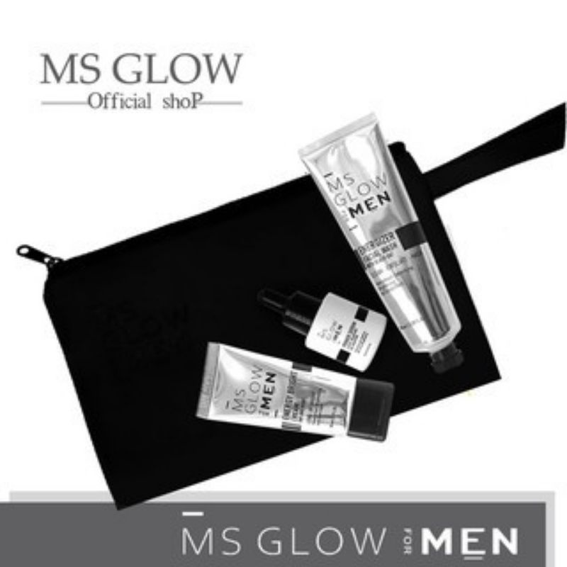 MS GLOW FOR MEN PAKET BASIC ORIGINAL-3 item untuk perawatan basic pria