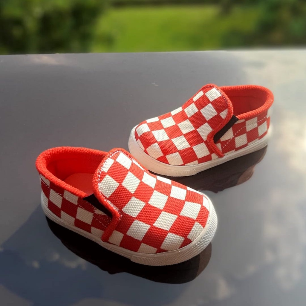 VINANDOZ SOL05 Sepatu Slip On Anak Motif Catur Umur 1 2 3 thn - Kanvas