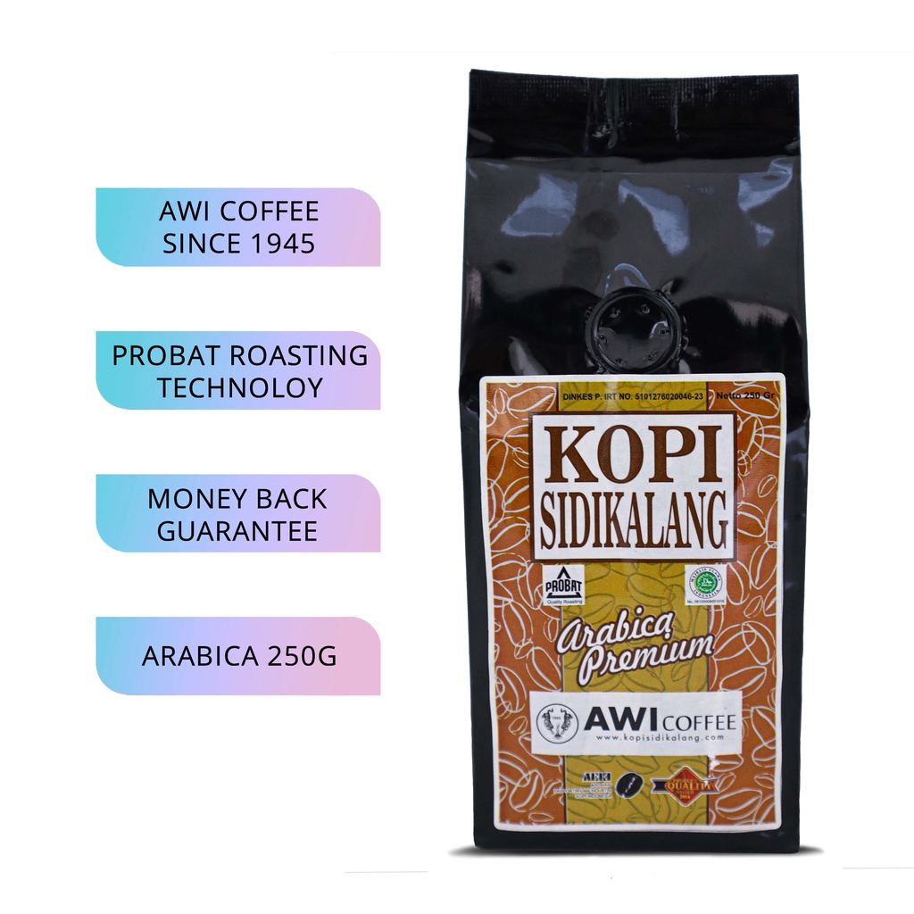 

Awi Kopi Sidikalang Arabica Premium Biji 250G | Coffee Beans | Grade 1 | Roasted | Kualitas Ekspor