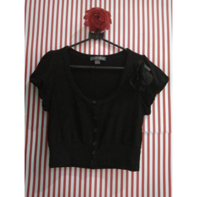 Outer / Bolero / Cardigan Hitam Lengan Pendek (Preloved)