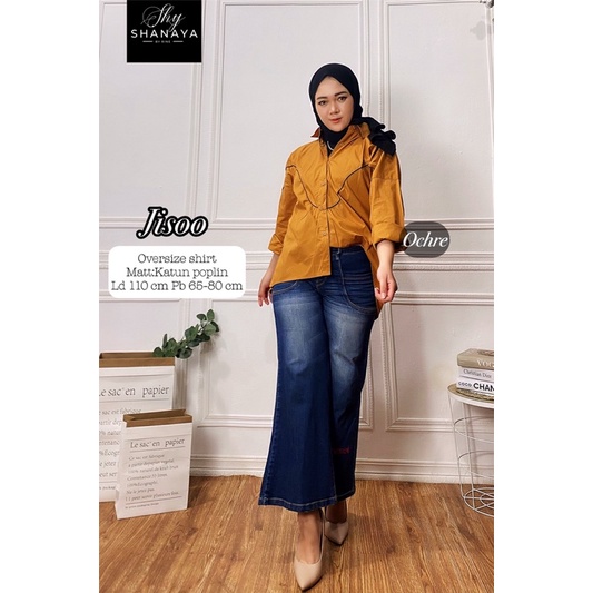 SHANAYA-SHIRT ATASAN KEMEJA KATUN WANITA TANGAN PANJANG KEMEJA POLOS OVERSIZE