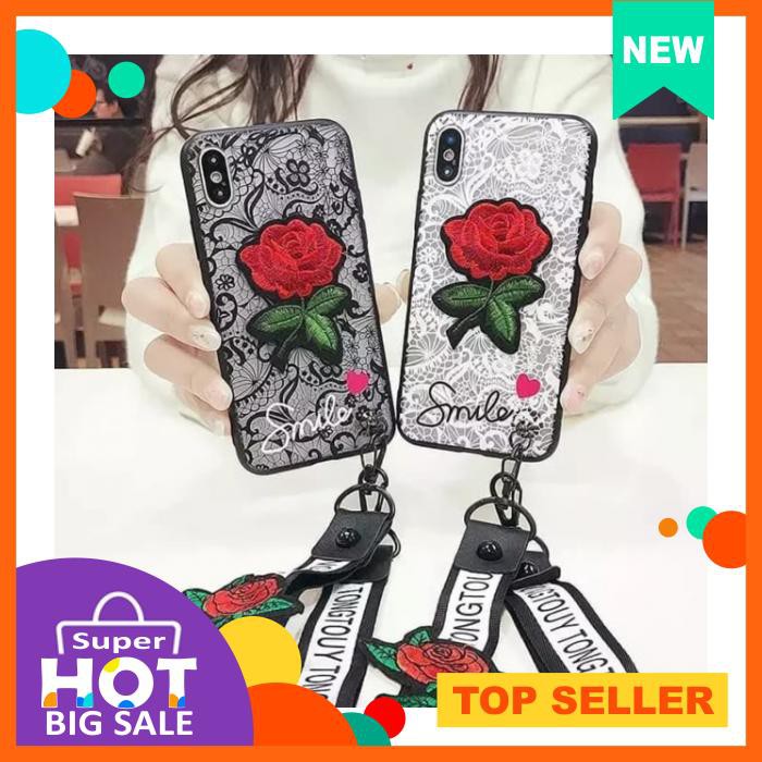 [Casing Hp] Oppo A37 A37F Neo 9 Case Flower Double Tali - Casing & Covers - Hard Case