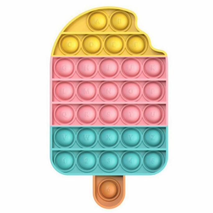 Fidget Toys Push POP IT / POPIT Mainan Anak Penghilang Stress Relieve Pop it Rainbow-Ice Cream Pastel