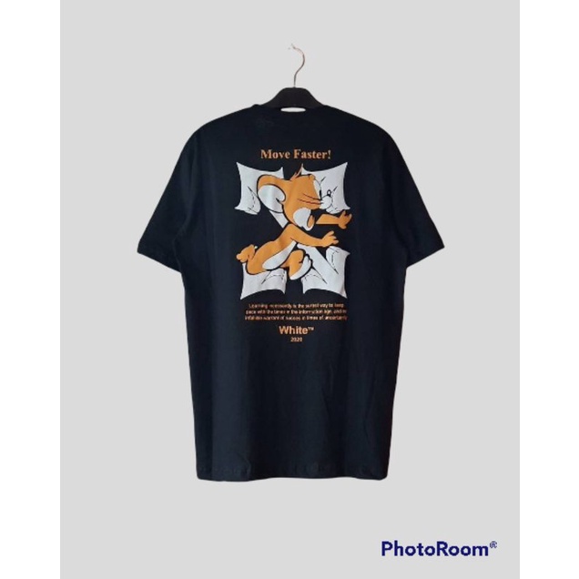 KAOS OFF WHITE FULL TAG TOM&JERRY/KAOS OFF WHITE PRIA/TSHIRT OFF WHITE TERLARIS
