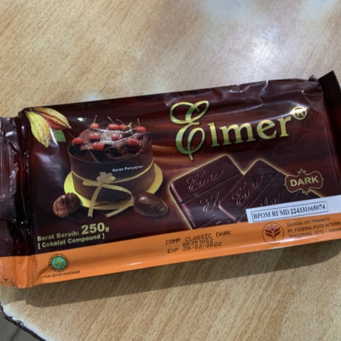 

Elmer Dark Chocolate Compound 250g Coklat Batangan