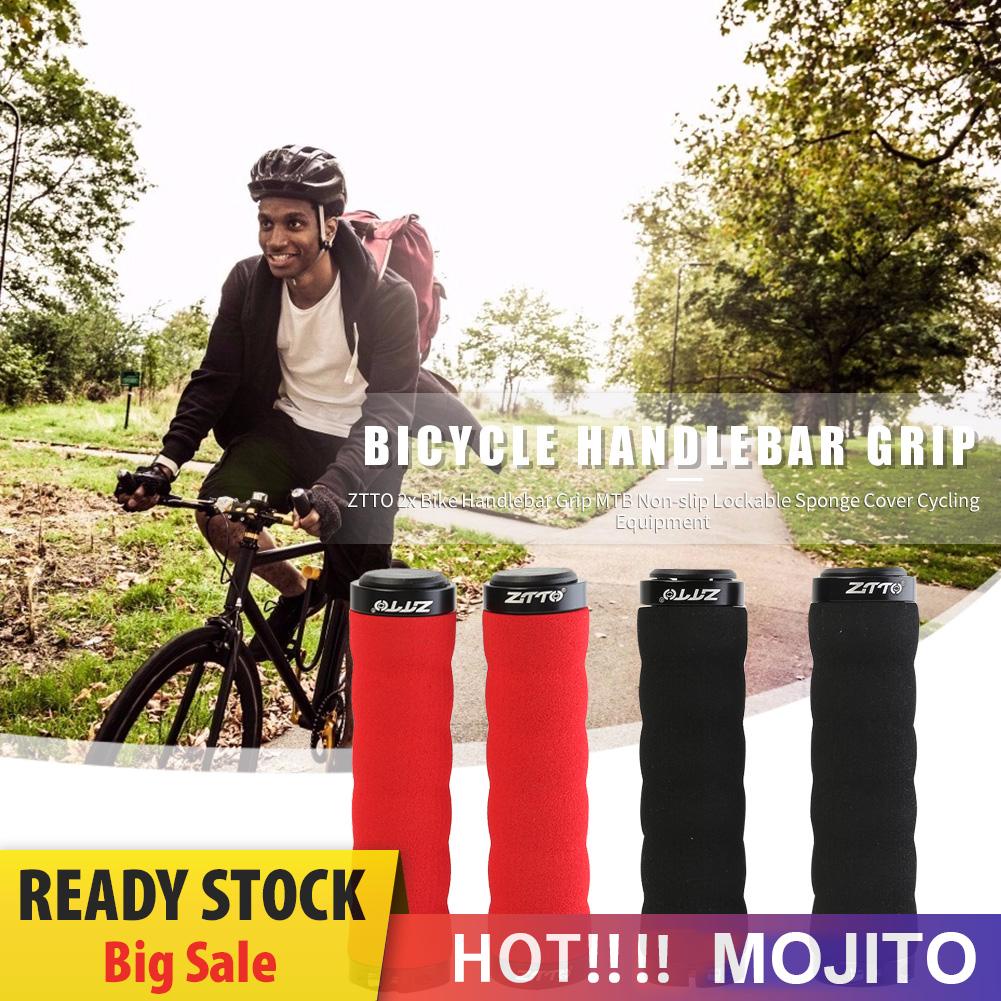 Ztto 2pcs Grip Stang Sepeda Mtb Bahan Spons Anti Slip Bisa Dikunci