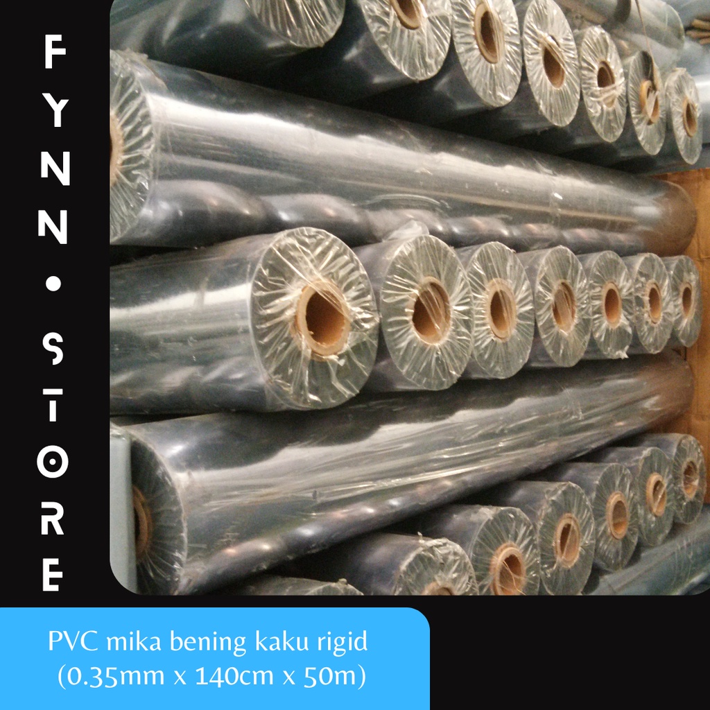 

PVC mika kaku bening rigid tebal 0.35 mm x 140 cm x 50 m